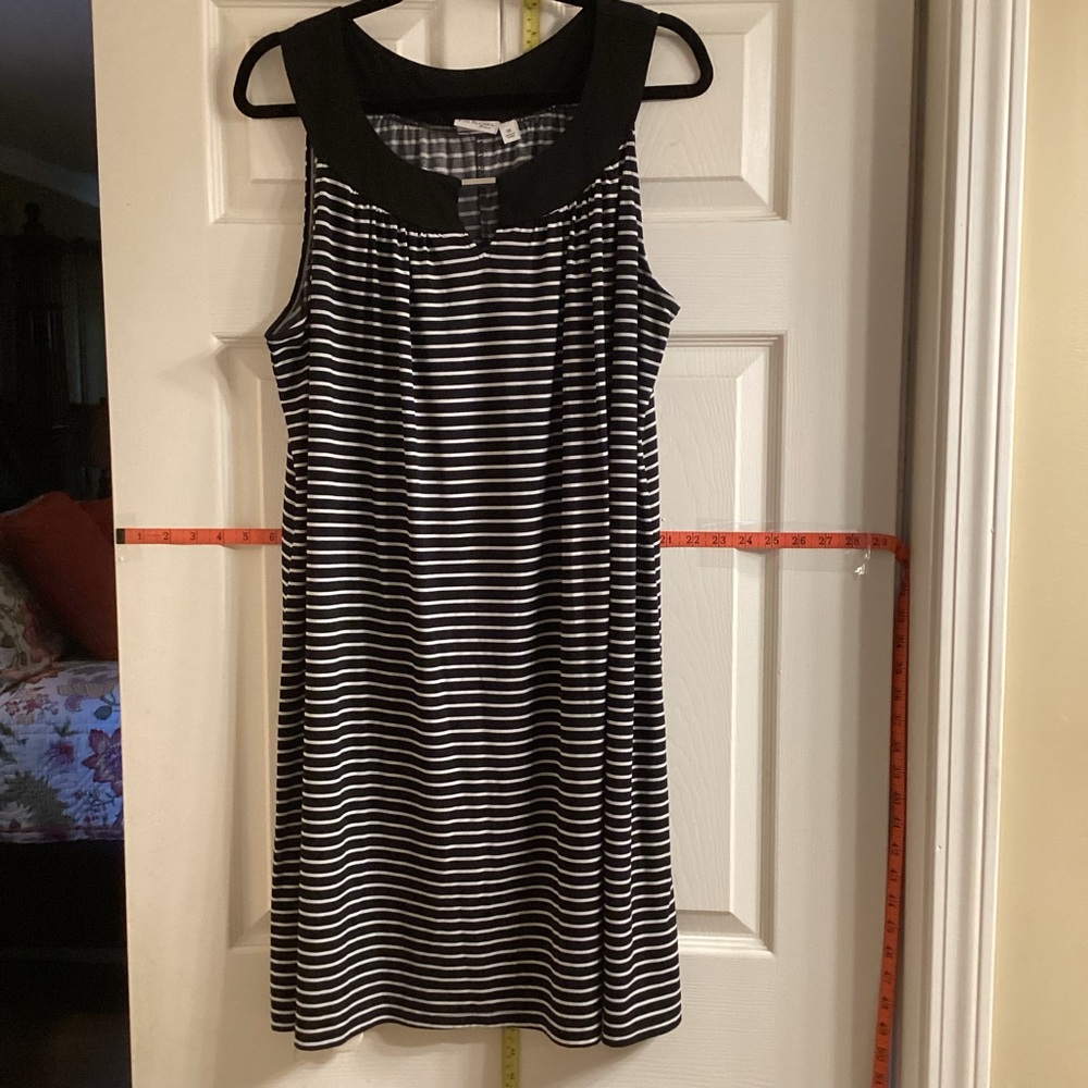 Kim Rogers Black and White Striped Mini Dress